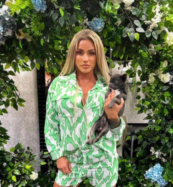 Katie Price with pet dog