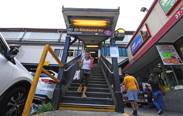 The 90th Street 7-train station. 