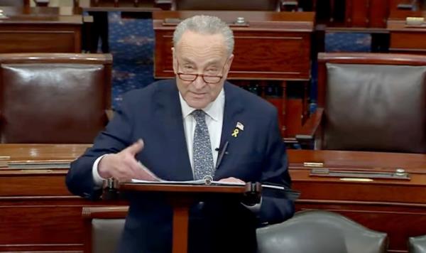 Senate Majority Leader Chuck Schumer speaks from the Senate Floor.