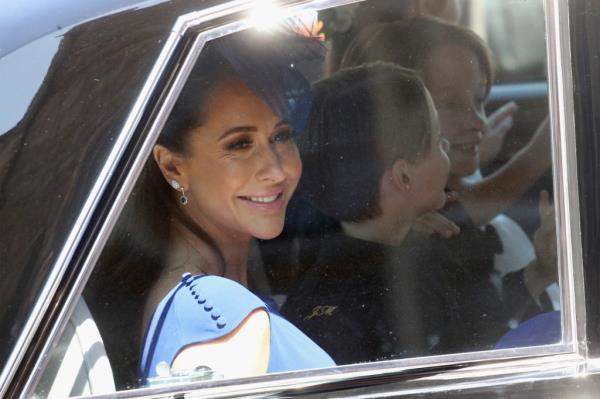 Jessica Mulro<em></em>ney arrives for the royal wedding in May 2018.