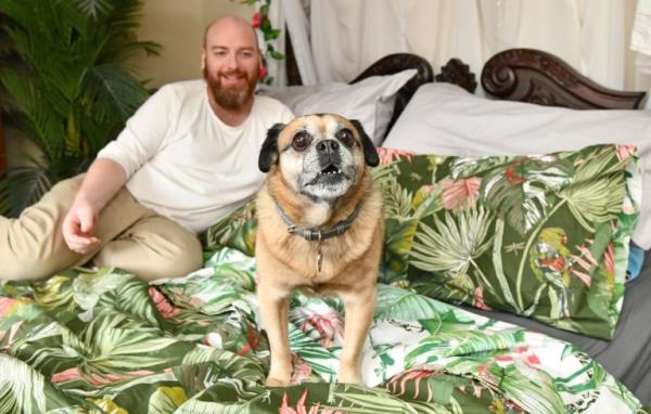 Michael Summers with his dog Bentley 