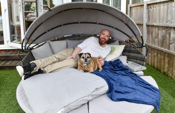 Michael Summers with his dog Bentley 