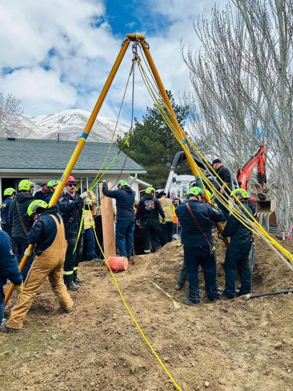 The 20-year-old male victim was buried up to his chin in the collapse. 