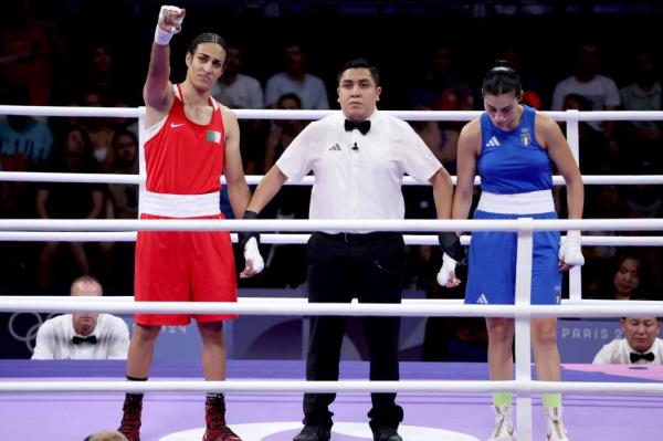 Algerian boxer Imane Khelif defeated Italian Angela Carini at the 2024 Paris Olympics on Aug. 1, 2024.