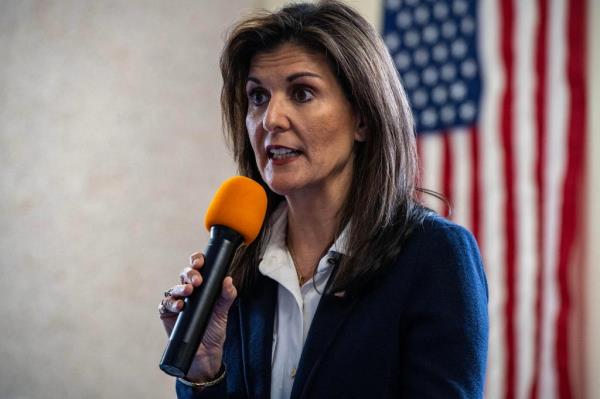 Former UN ambassador and US 2024 Republican presidential hopeful Nikki Haley takes part in a round table discussion at the Polaris Charter School in Manchester, New Hampshire, on January 19, 2024.