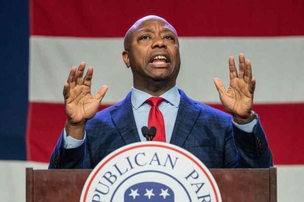 US Senator and 2024 Republican Presidential hopeful Tim Scott.