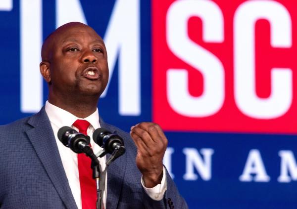 US Senator from South Carolina Tim Scott, a candidate in the 2024 United States presidential election.