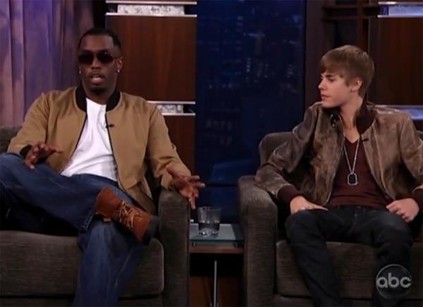 Justin Bieber and Diddy talking a<em></em>bout their friendship on the late night talk show.