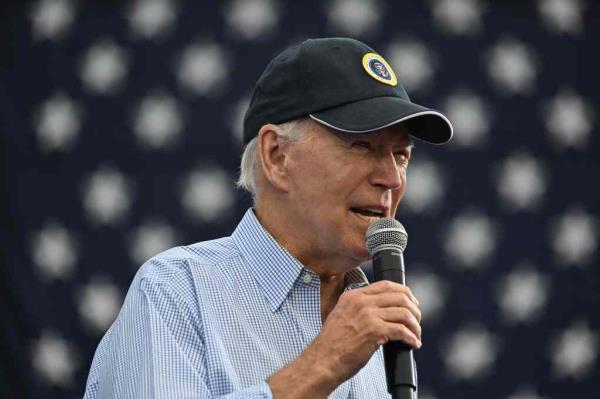 US President Joe Biden speaks during Labor Day celebrations in Philadephia, Pennsylvania, August 4, 2023. 