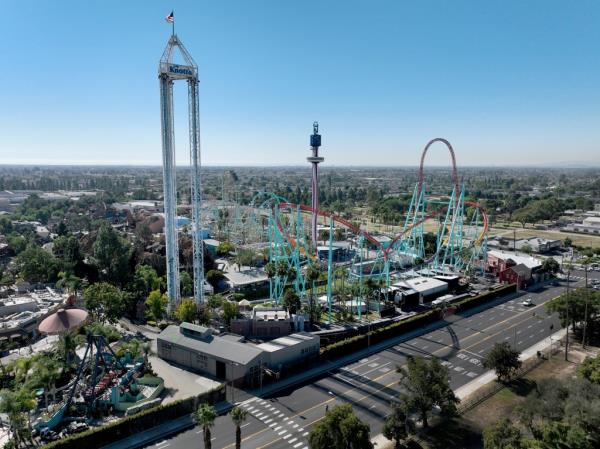 Aerial view of Knott's Berry Farm in Buena Park, Calif.