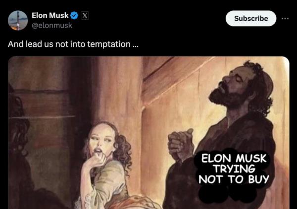 Elon Musk X post