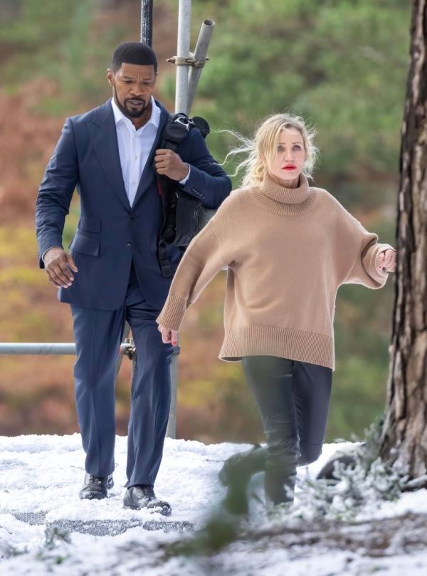 Cameron Diaz reunited with Jamie Foxx on the set of 