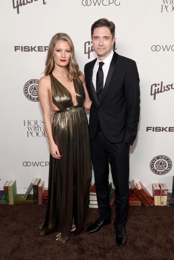 Topher Grace with his wife, Ashley Hinshaw. 