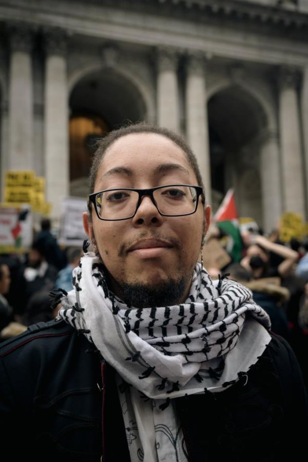 A photo of pro-Palestinian proteste Sebastian Grant.