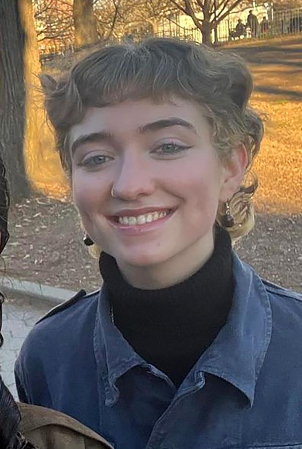 A photo of Calla Walsh of Cambridge, MA who is a pro-Palestinian sympathizer.