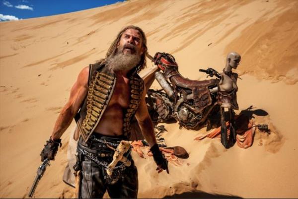 Chris Hemsworth in character as Dementus, for Furiosa.