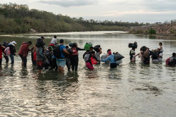 Many migrants are crossing into the Lone Star State by swimming or wading across the Rio Grande, as spotted by The Post on Dec. 21, 2023.