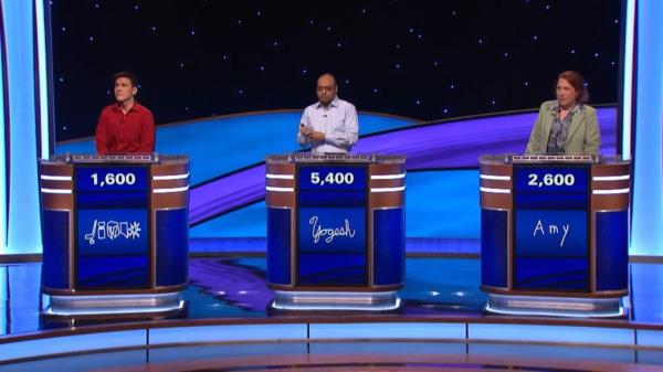 James Holzhauer, Yogesh Raut and Amy Schneider.