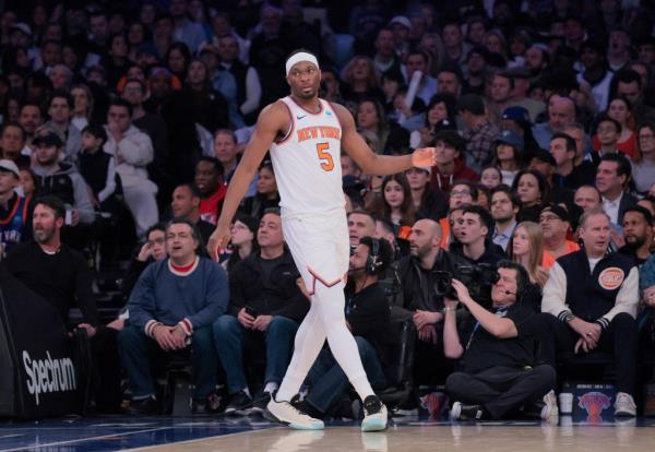 Knicks forward Precious Achiuwa on the court during the first quarter on Monday.