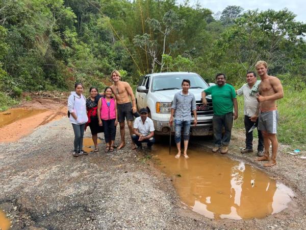 Daniel Penny with a group of locals in Mexico. 