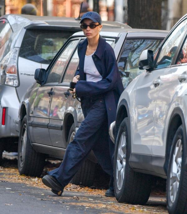 Zoe Kravitz in New York City on Wednesday, just hours after the breakup made headlines.