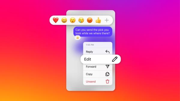 Instagram users can now edit their DMs within a 15-minute window after hitting the send button.