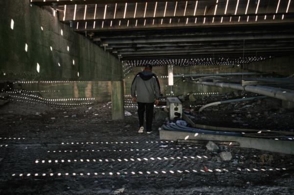 The city removed the encampment, keeping the area under the boardwalk clean.