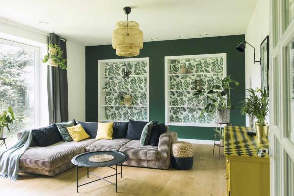 interior with pops of green