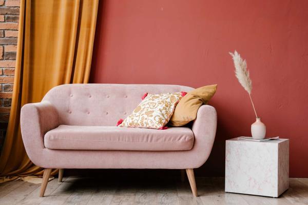 Pink kitchen cabinets