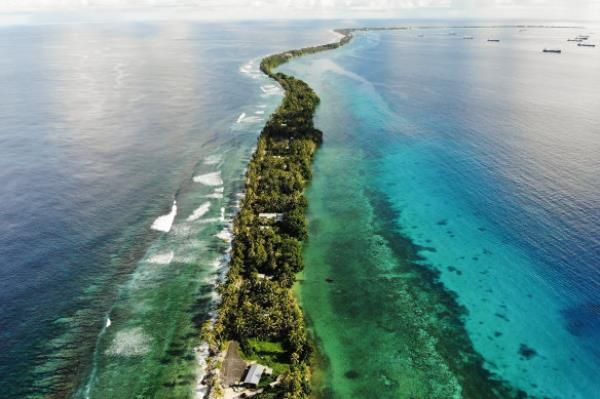 Tuvalu is on the fro<em></em>ntline of rising sea levels.