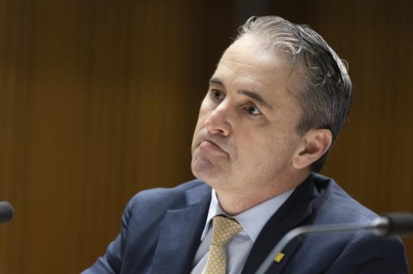 Commo<em></em>nwealth Bank chief executive Matt Comyn during a hearing with the standing committee on eco<em></em>nomics in Canberra.