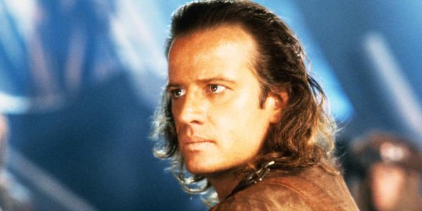 Highlander 2 Co<em></em>nnor MacLeod starring at something with intensity offscreen