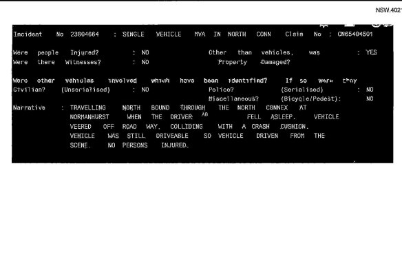 The insurance claim lodged by Inspector AB in August omitted any reference to alcohol in the NorthCo<em></em>nnex crash.